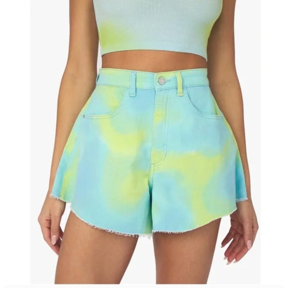WeWoreWhat - Flare Bell Shorts - Tie Dye - Size 24 - Picture 3 of 6